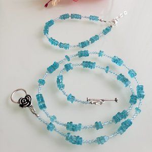 Apatite Necklace. 2-in-1 Bracelet and Necklace. Layering Jewelry. Gemstone Set.